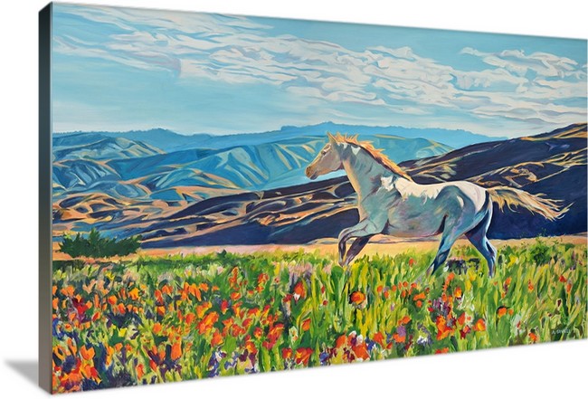 "Freedom in the Foothills"- 58"x35" Original oil on canvas or Giclée reprod. from oil painting.