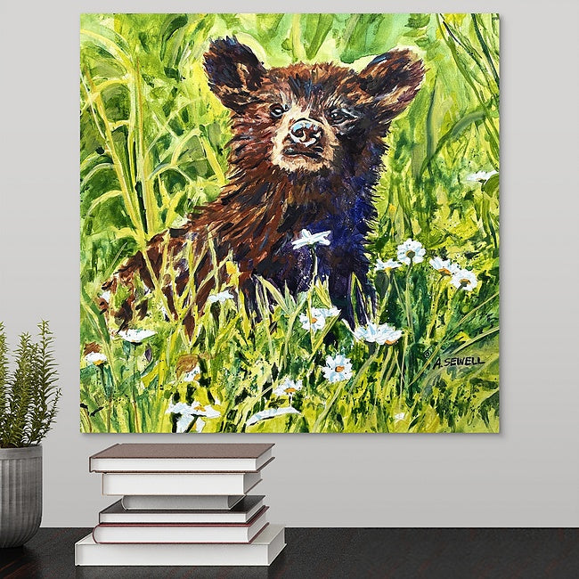 "Little Buddy Bear" - 16"x16" Original oil on canvas or Giclée art print