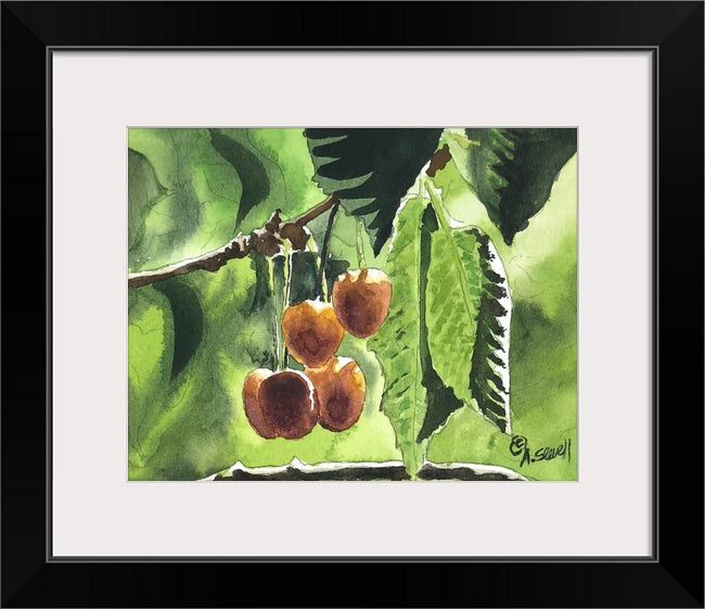 "Berries & Cherries" Original 5x7 watercolors