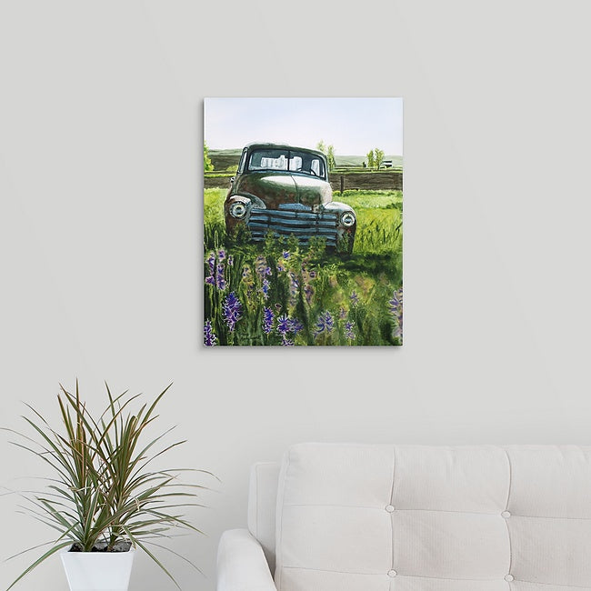 "5 Window Chevy Spring" Antique Chevy Truck Art Print - a limited edition s/n canvas or paper print from watercolor