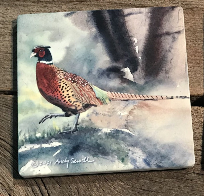 ASC290 "Pheasant Strut" ceramic coaster