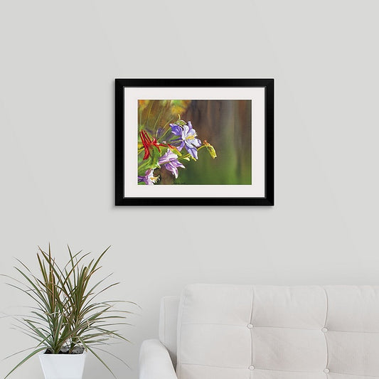 "Purple Colombine" 18x24 giclee print - a signed canvas or paper print from watercolor