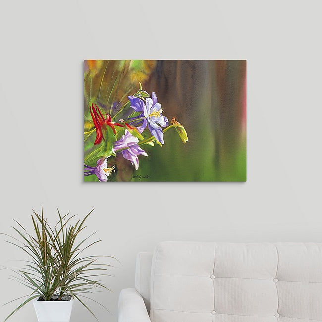 "Purple Colombine" 18x24 giclee print - a signed canvas or paper print from watercolor