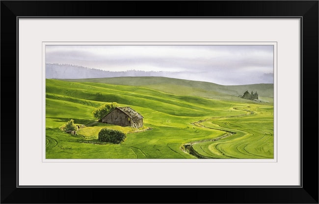 "Country Morning Sunbreak" Sunbreak on a beautiful palouse landscape with old barn.