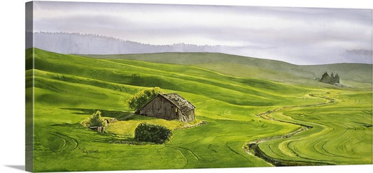 "Country Morning Sunbreak" Sunbreak on a beautiful palouse landscape with old barn.