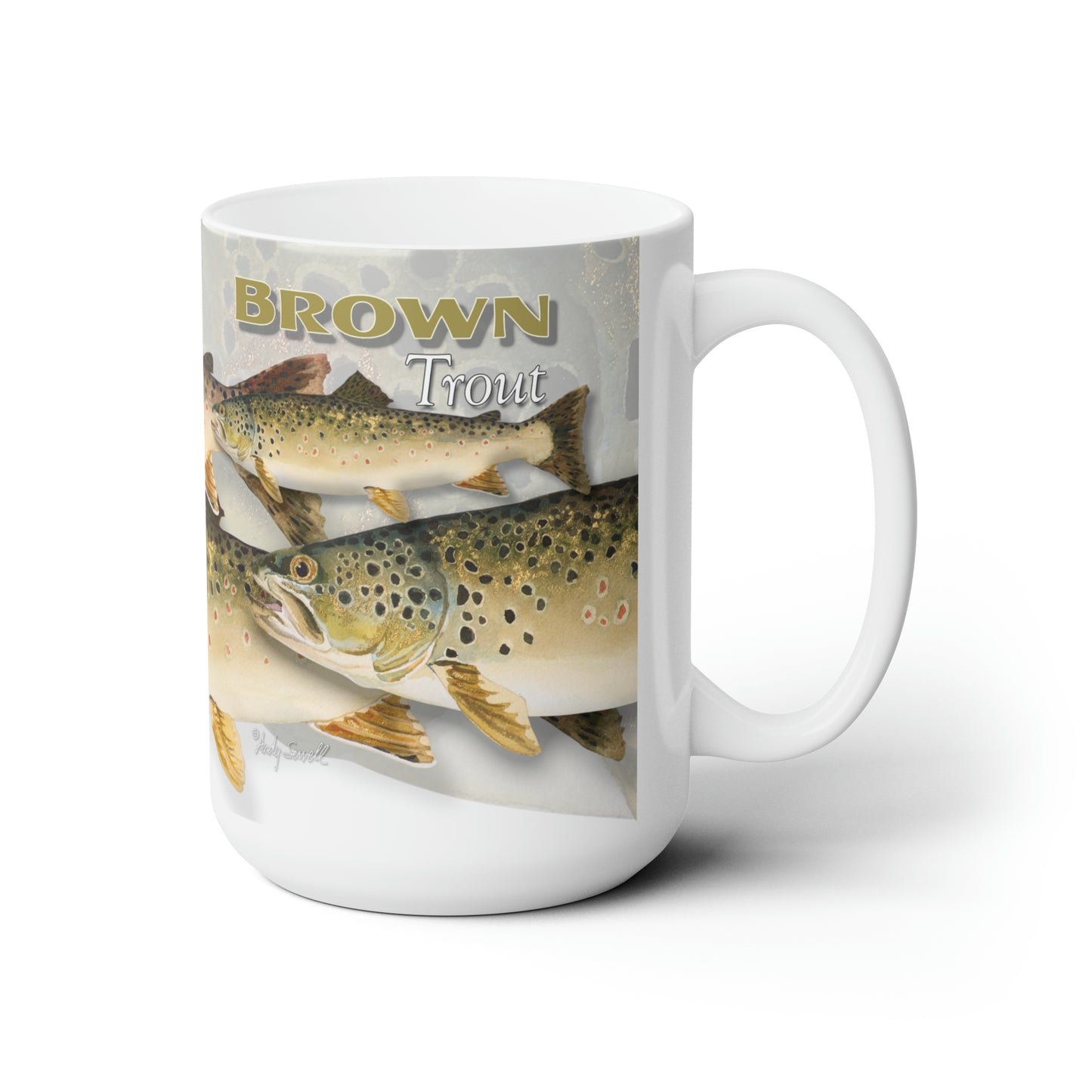 Brown Trout Mug, Fisherman Mug, Trout Fishing Mug, Fish Coffee Mug, Fishing Gifts For Dad, Fishing Mug For Men