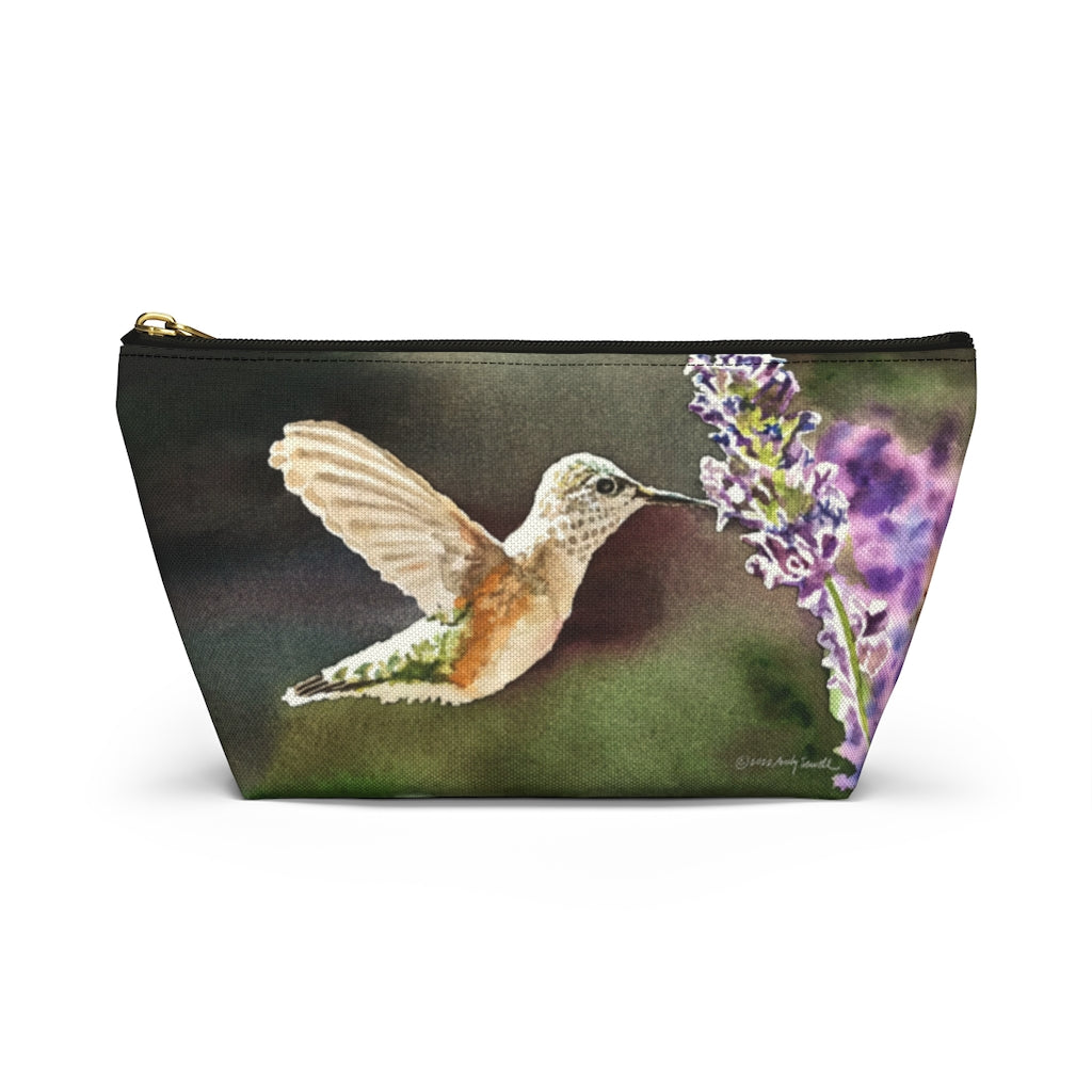 "Hummer at Lavender" Accessory Pouch w T-bottom