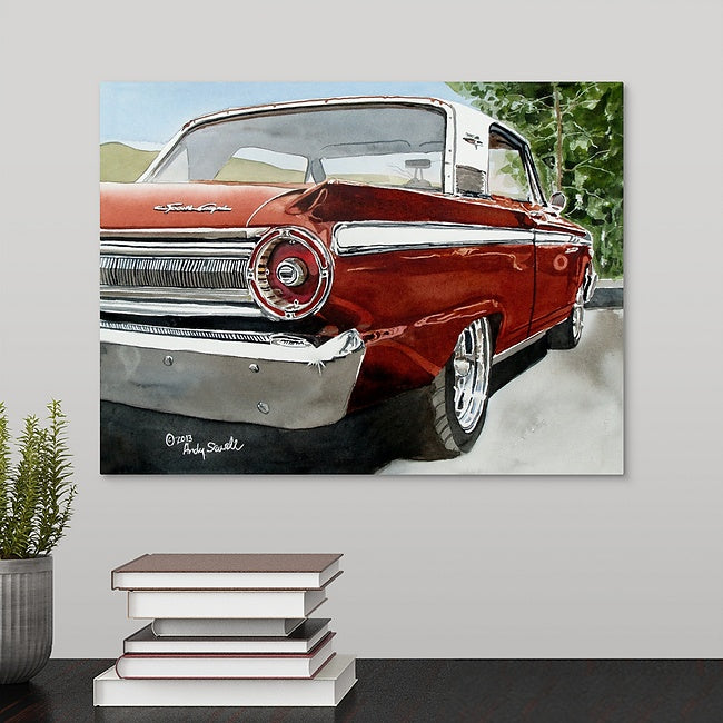 "The Old Fairlane" signed edition Giclee Reprod. of a red 1963 Ford Fairlane