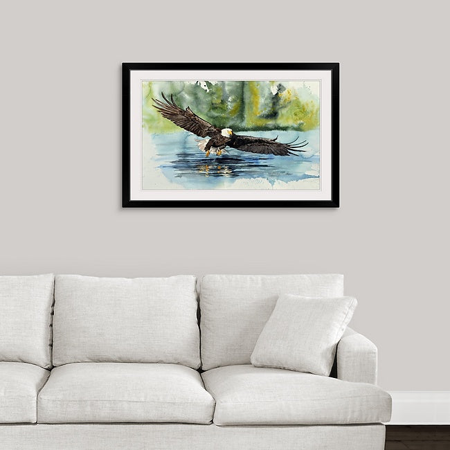 "Eagle: Fish Fear Him" - A limited edition s/n Giclee art print  from an Original watercolor of an eagle over the water