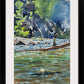 "Fishing on the Log" 12x21  Giclée reprod. from watercolor