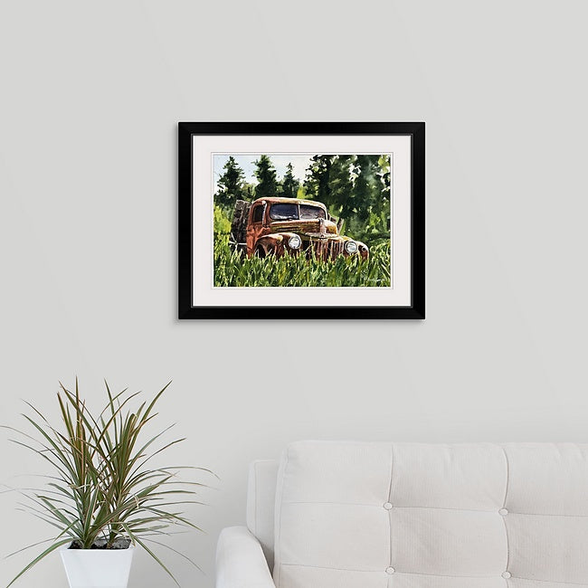 "Ford in the Forest" signed edition Giclee Reprod. of old rusty Ford in the Forest