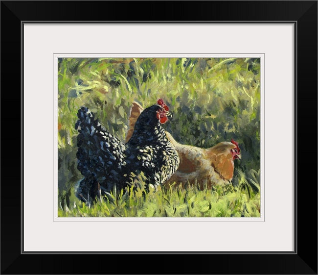"Free Ranging Fowl"- 12" x 18" Giclee Print S/N Ltd. Ed. of country chicken