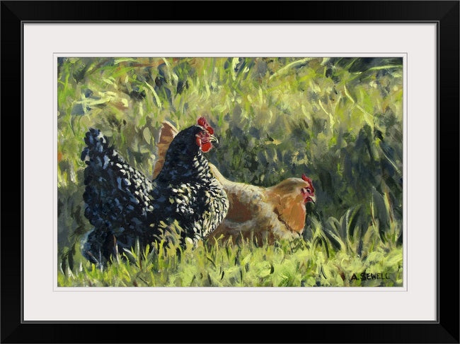 "Free Ranging Fowl"- 12" x 18" Giclee Print S/N Ltd. Ed. of country chicken