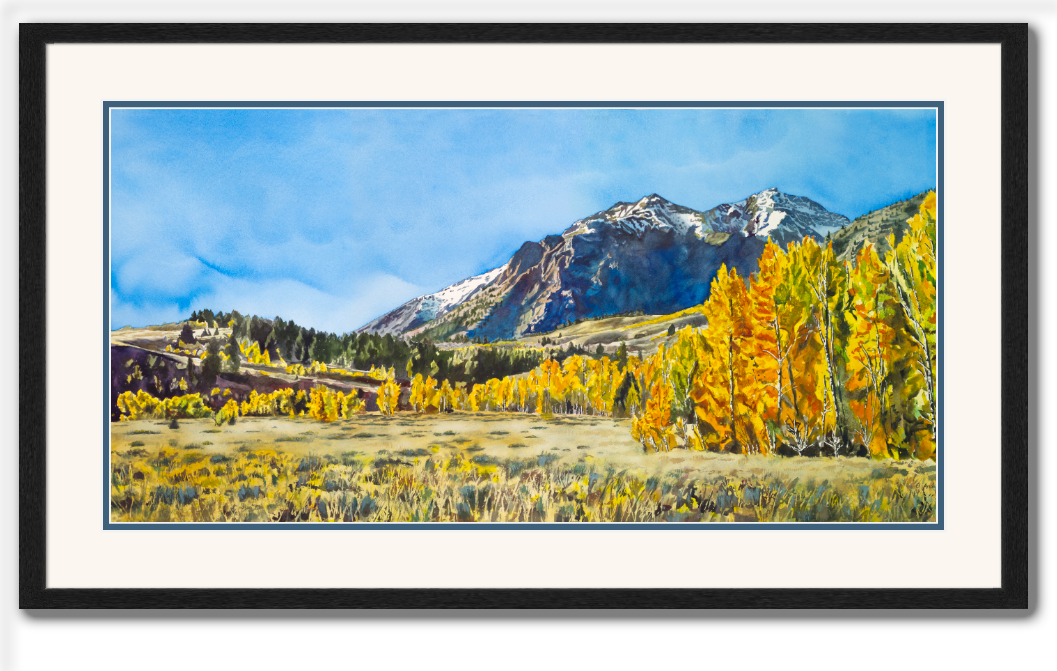 "Gold in the Boulders" - a 52"x24" signed edition giclee art print from an original watercolor