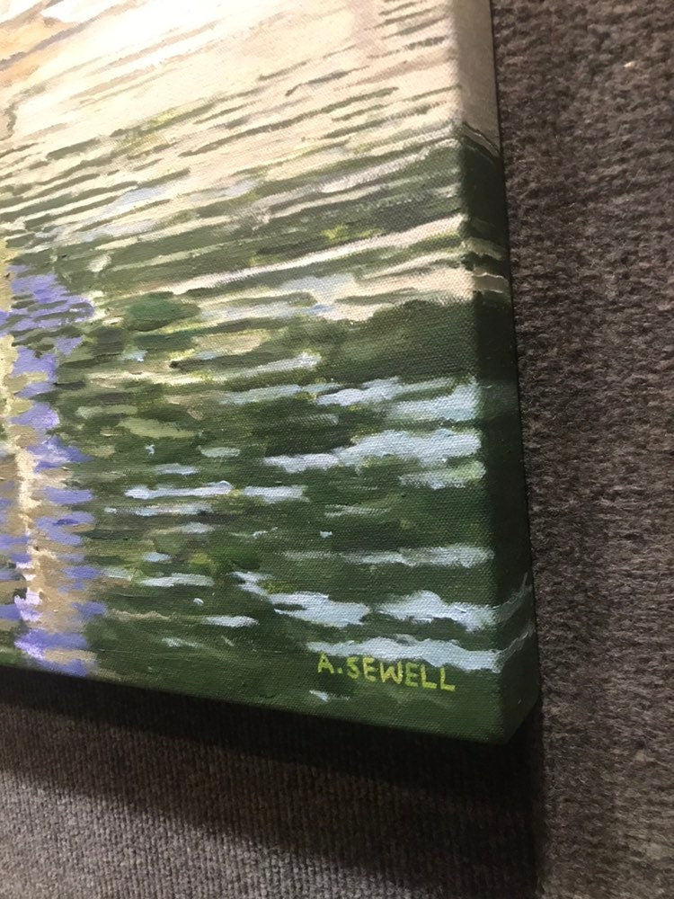 "River Dance 2" Vintage flyfisherman, Giclée of oil painting of fly fisherman in good form!