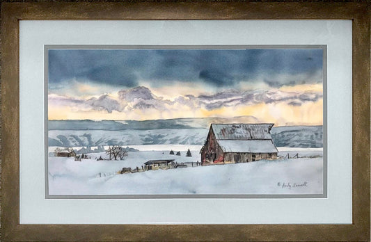 Winter Storm - a limited edition s/n giclee art print  from an original watercolor of a winter storm in the Palouse - by Andy Sewell