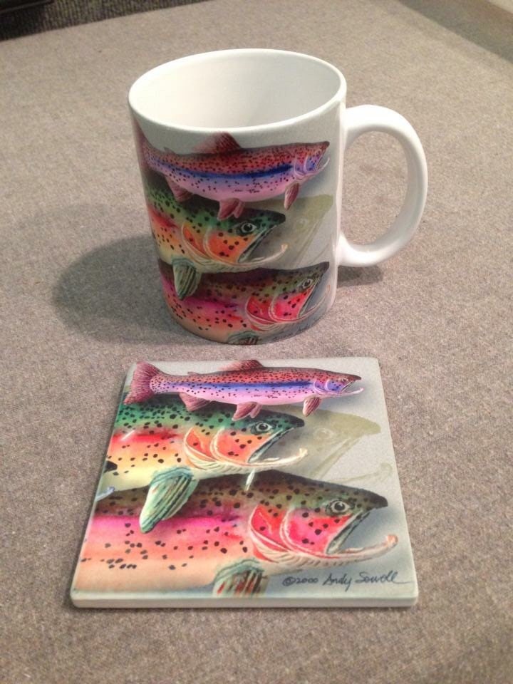 "Trout of Many Colors" - An open edition Giclee reproduction of fly fishing art, from watercolor by Andy Sewell