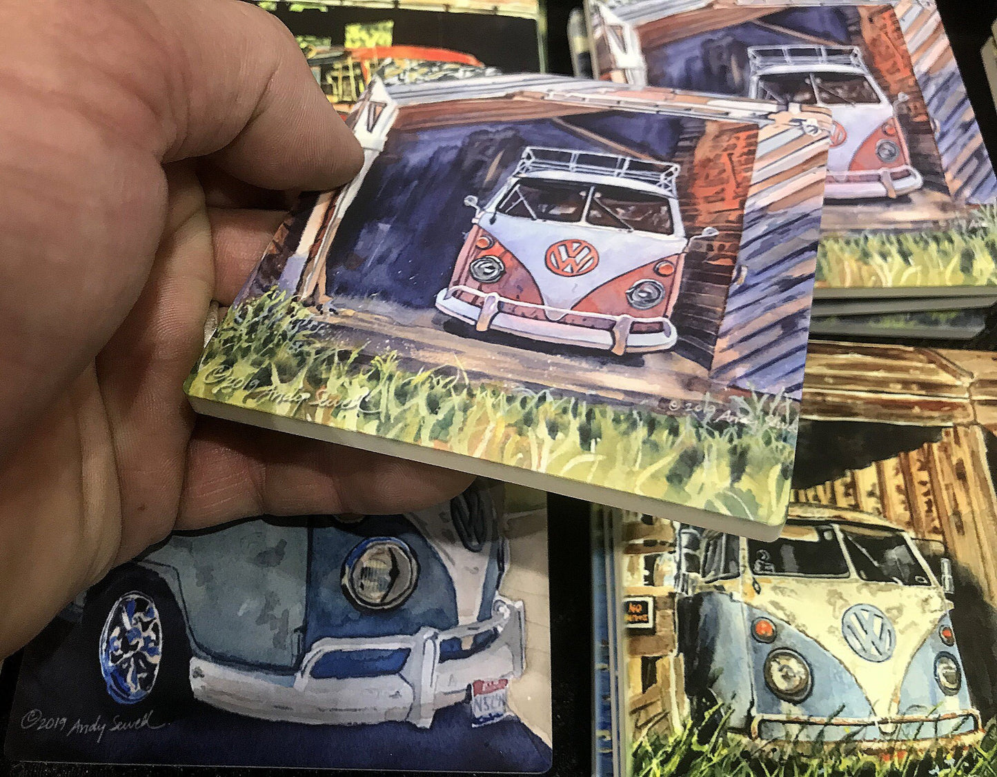 "Volkswagen" themed coaster sets: 3 options, see below.