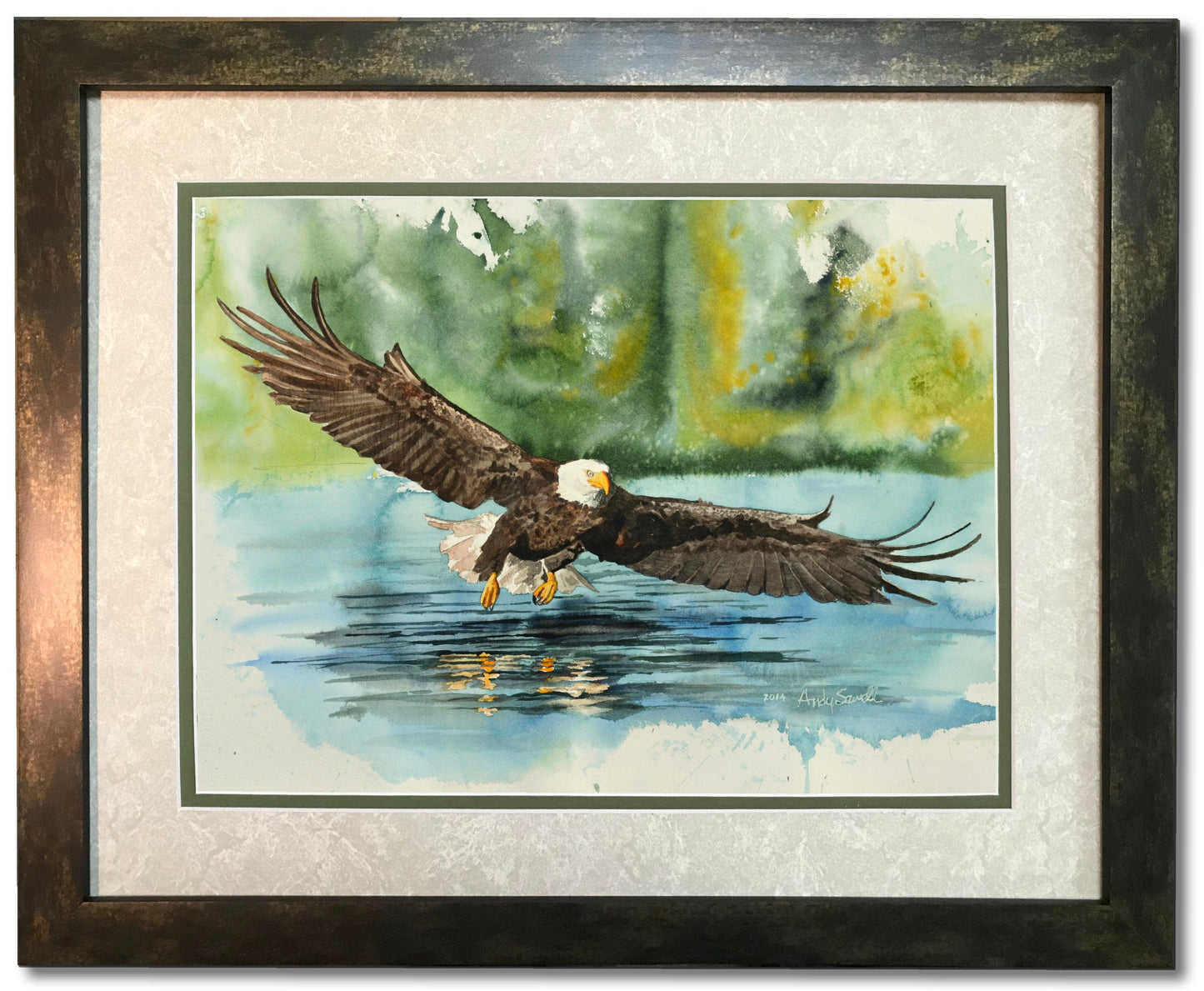 "Eagle: Fish Fear Him" - A limited edition s/n Giclee art print from an Original watercolor of an eagle over the water