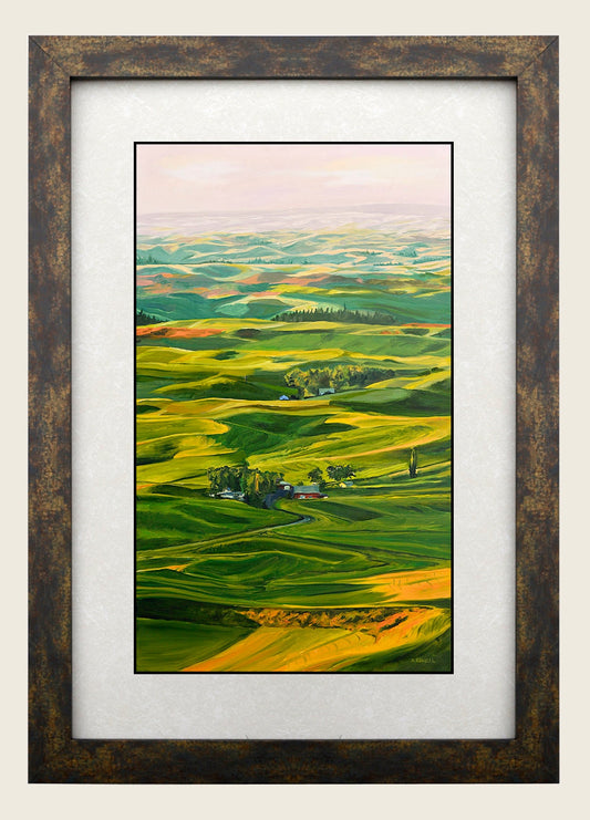 "Palouse Country Summer" - A ltd. edition Giclee reprod. of an Original oil painting of the Northwest Palouse country landscape - by Andy Sewell