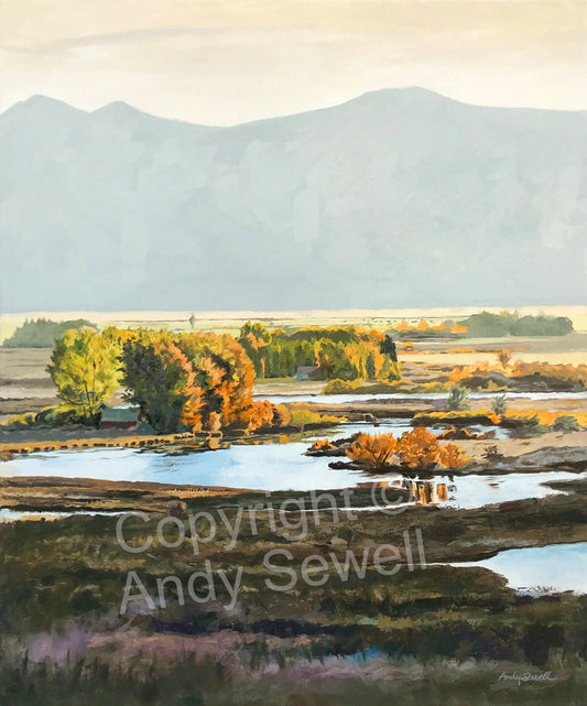 "Silvercreek Morning Shadows" - an Original Oil Painting or Signed Edition Print of Idaho's famed Silvercreek in the Morning.