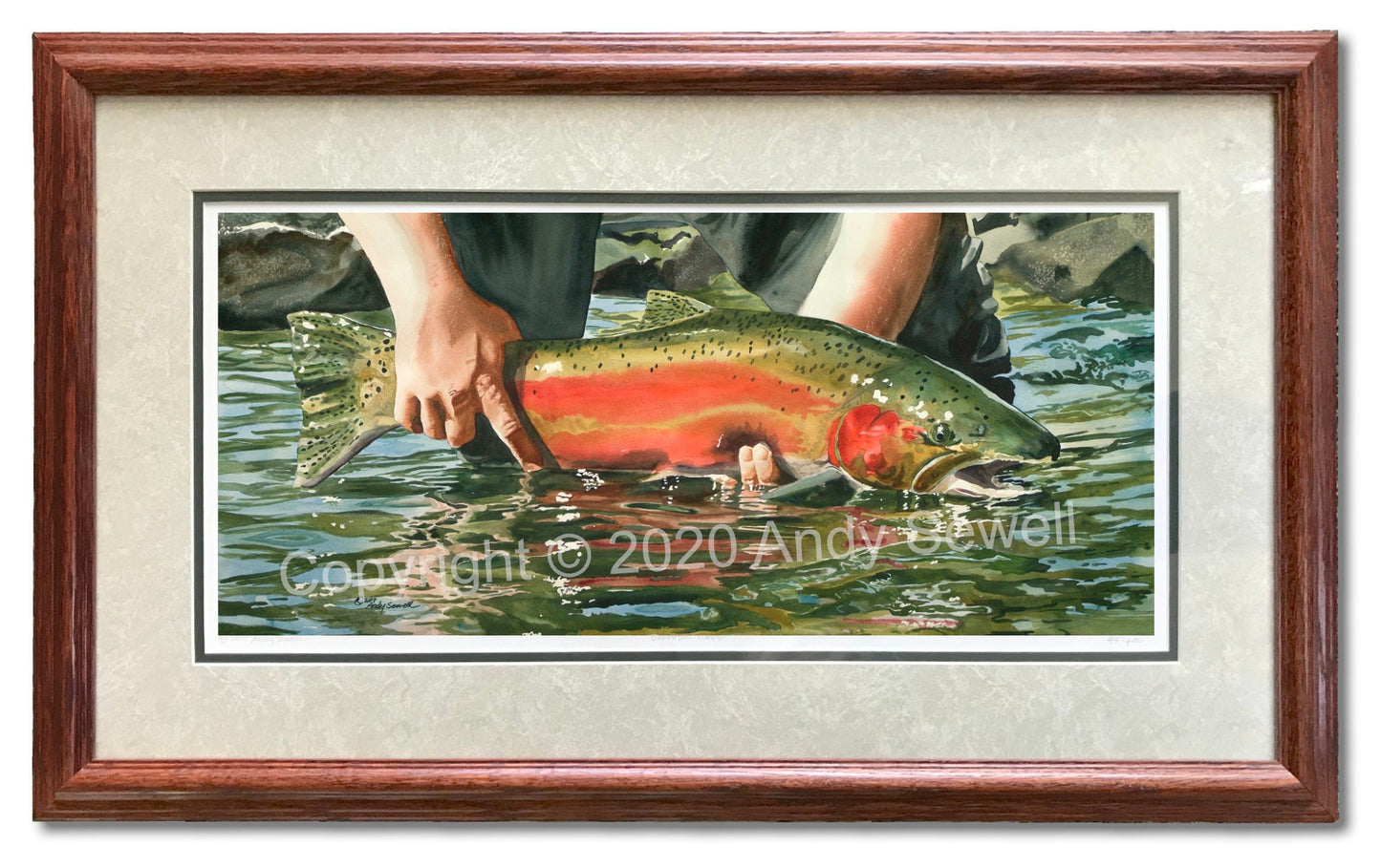 "Colors of the River" (Steelhead) - a ltd. edition s/n giclee art print from an original watercolor of the fabulous Steelhead (see video below)