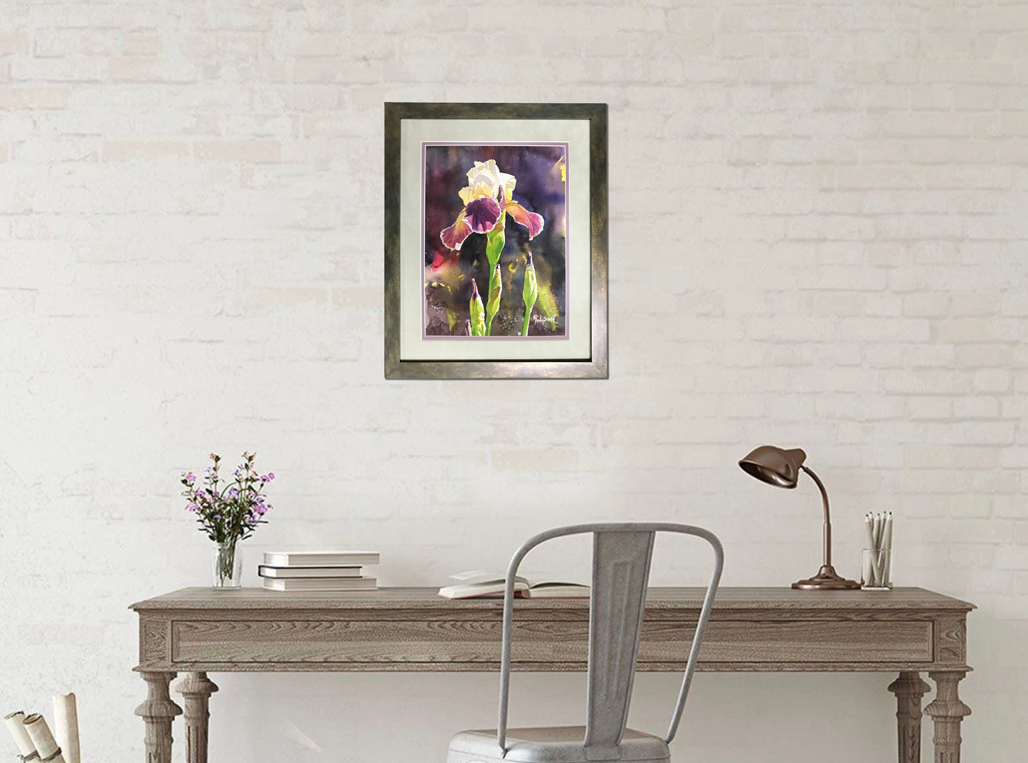 Iris Light Art Print - 12"x16" a signed edition giclee art print from an original watercolor of Iris
