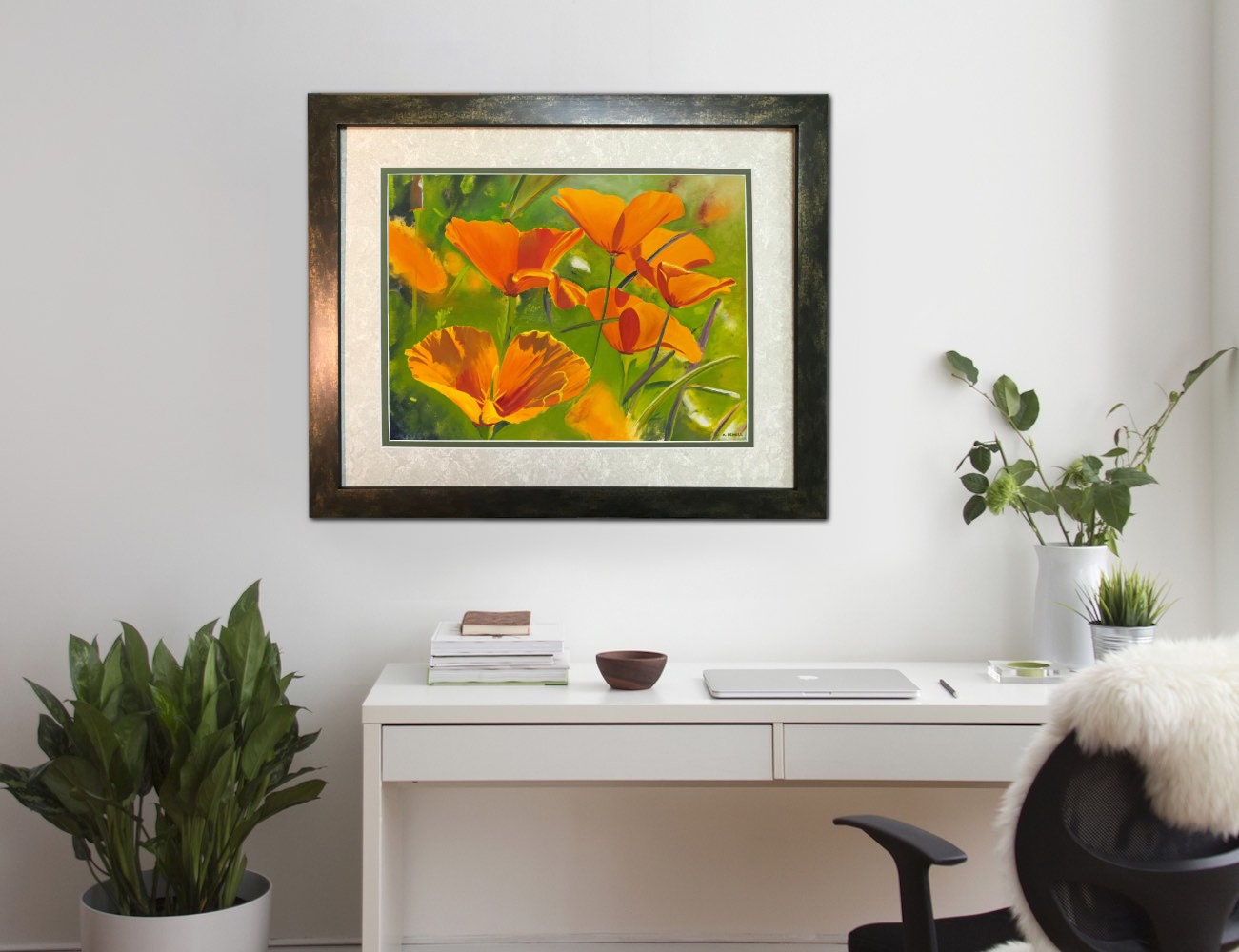 A "California Poppies" - 16x22 Canvas Giclée art print of oil painting of California Poppies