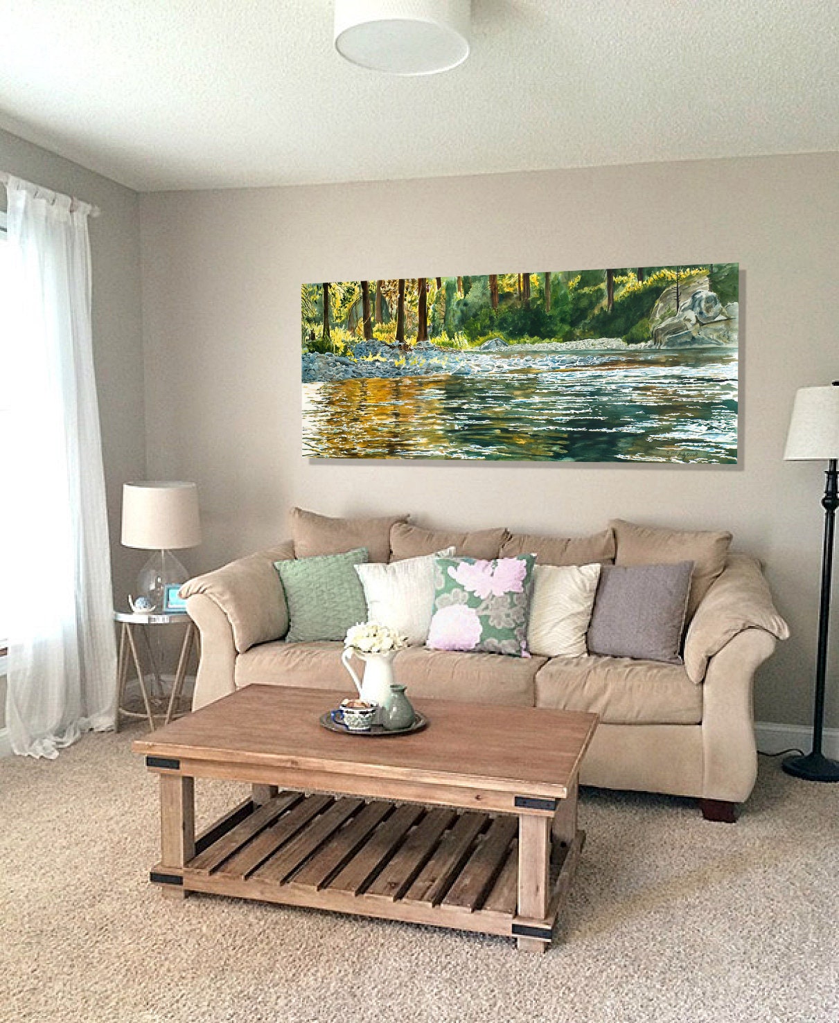 "Peace of the River" watercolor - a limited edition s/n giclee art print from an original watercolor of trout fly fishing creek