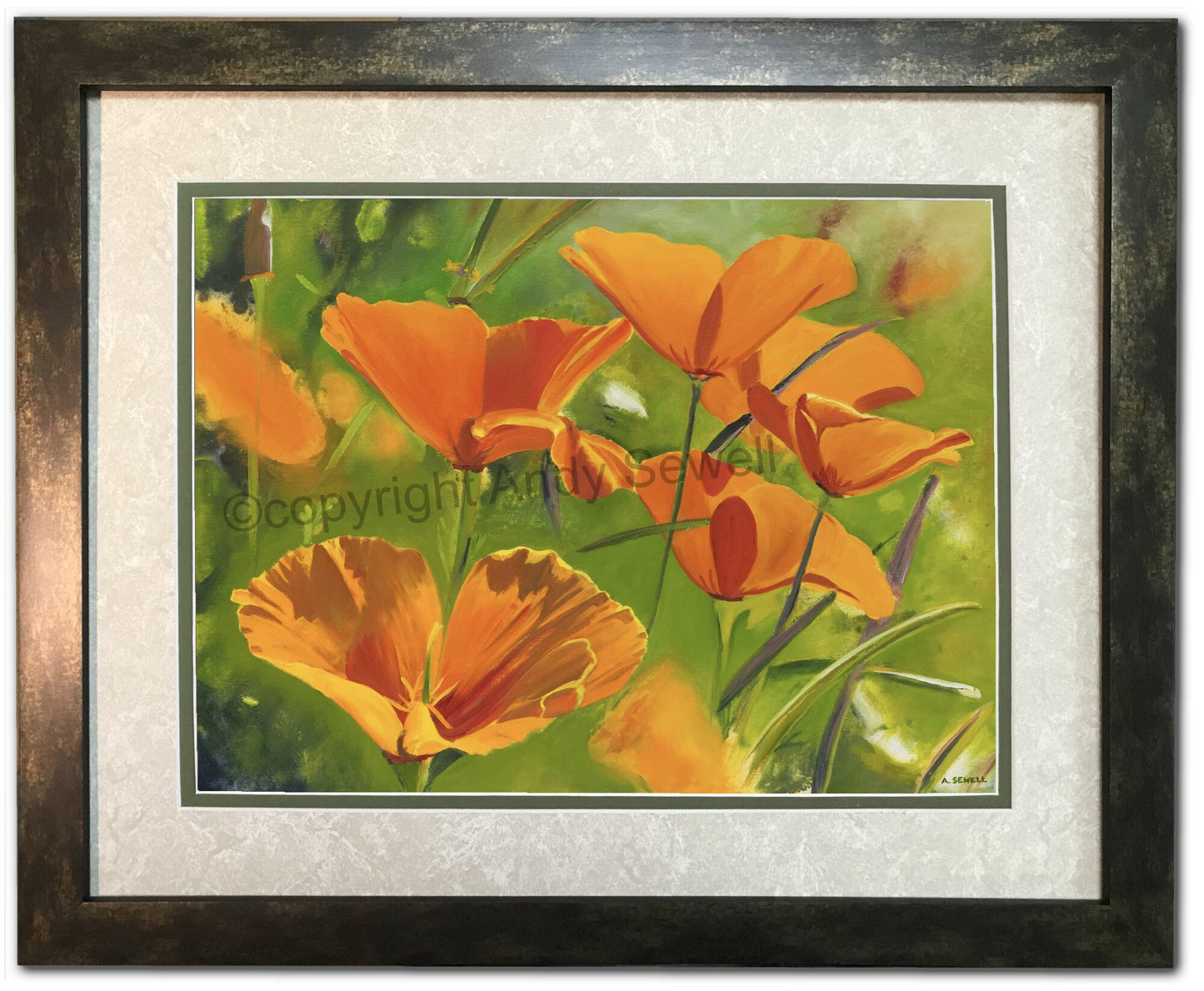 A "California Poppies" - 16x22 Canvas Giclée art print of oil painting of California Poppies