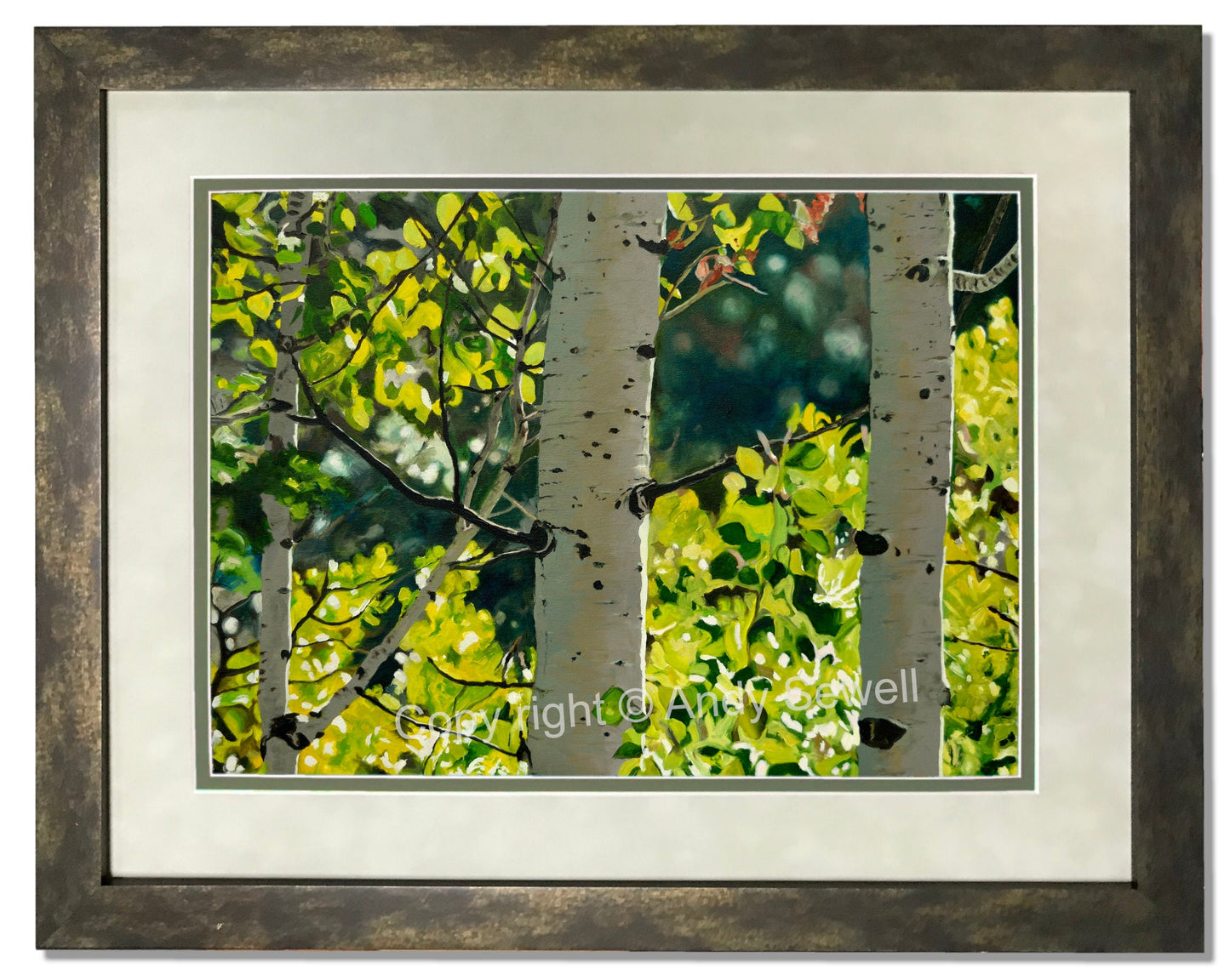 "Forest Symphony", - 48"x30" Original oil on canvas or Open ed. Giclée of Idaho's Aspen Trees in the Summer