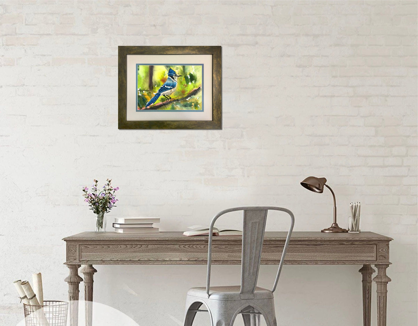 Blue Jay - Blue Jay Watercolor signed Print or Original watercolor painting by Andy Sewell