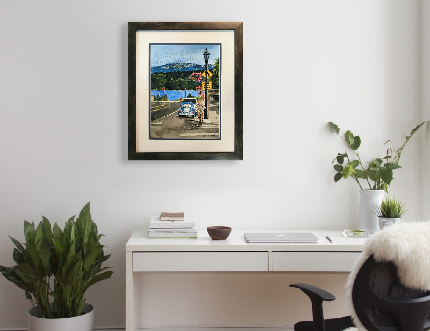 "Main Street McCall" - Archival Watercolor Reprod. of Main St. McCall, Idaho