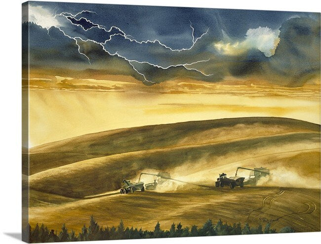 "Doubletime Before the Storm" - a ltd. edition Giclee reprod. from a watercolor of the palouse country