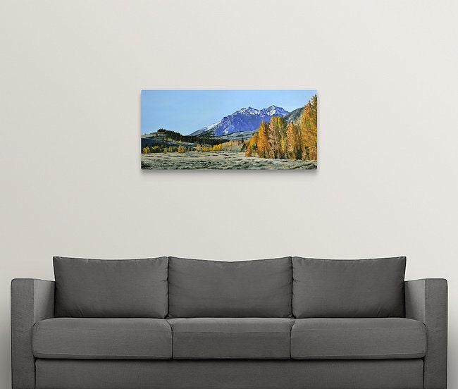 Boulder Gold Art Print - a 42"x19" limited edition s/n giclee art print from an original oil of Idaho’s Boulder Mtns. - by Andy & Josh Sewell