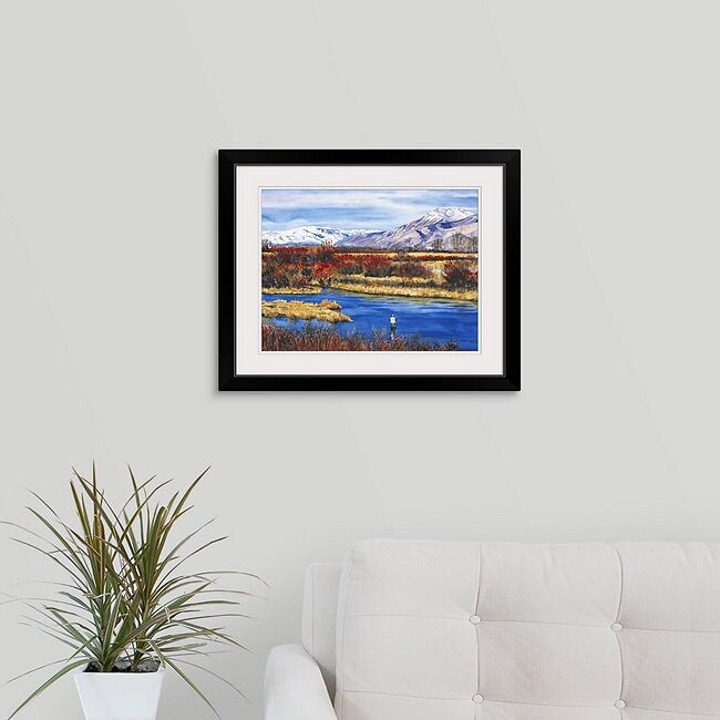 A "Late Season Silvercreek" - a Limited Edition watercolor art Print of Idaho's famed Silvercreek in the Fall, Flyfishing wall art, .