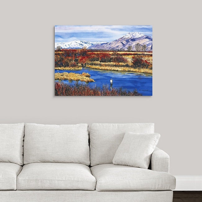 A "Late Season Silvercreek" - a Limited Edition watercolor art Print of Idaho's famed Silvercreek in the Fall, Flyfishing wall art, .