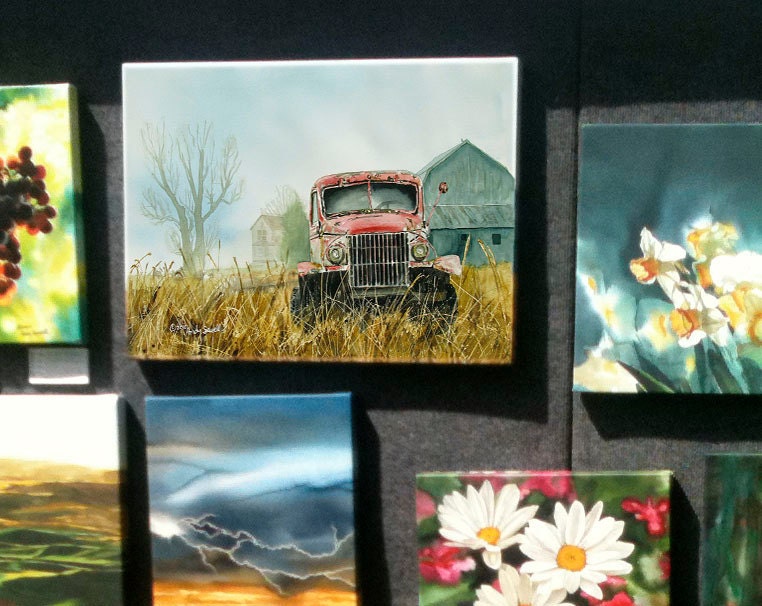 Antique Chevy Truck Art Print - a limited edition s/n canvas print ready to hang from original watercolor - by Andy Sewell