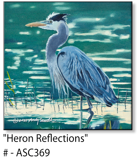 ASC369 “Heron Reflections" ceramic coaster