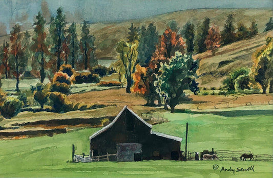 "Palouse June Barn" 11x14 original watercolor painting or signed edition canvas or paper print