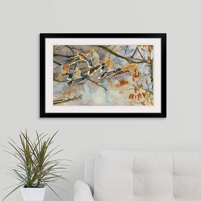 "Mallards Aglow" - An Original or open edition Giclee art print from an Original watercolor