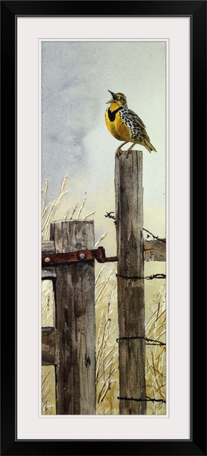 "Meadowlark Song" - an 8"x24" limited edition s/n giclee art print from an original watercolor
