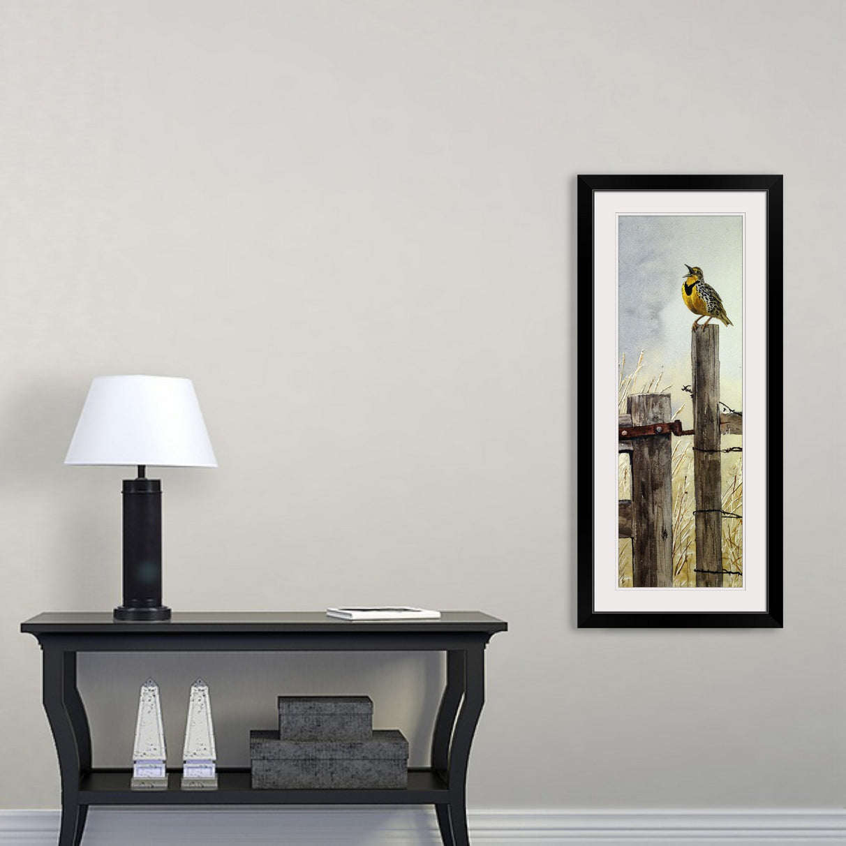 "Meadowlark Song" - an 8"x24" limited edition s/n giclee art print from an original watercolor