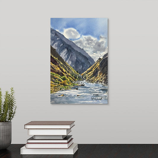 "Middlefork Memories" - Original watercolor painting or Canvas Giclée art print of  the Middlefork of the Salmon River