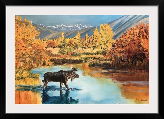 "Moose in the Gold" - 54.5"x36" Original Oil on Canvas or Giclee Print