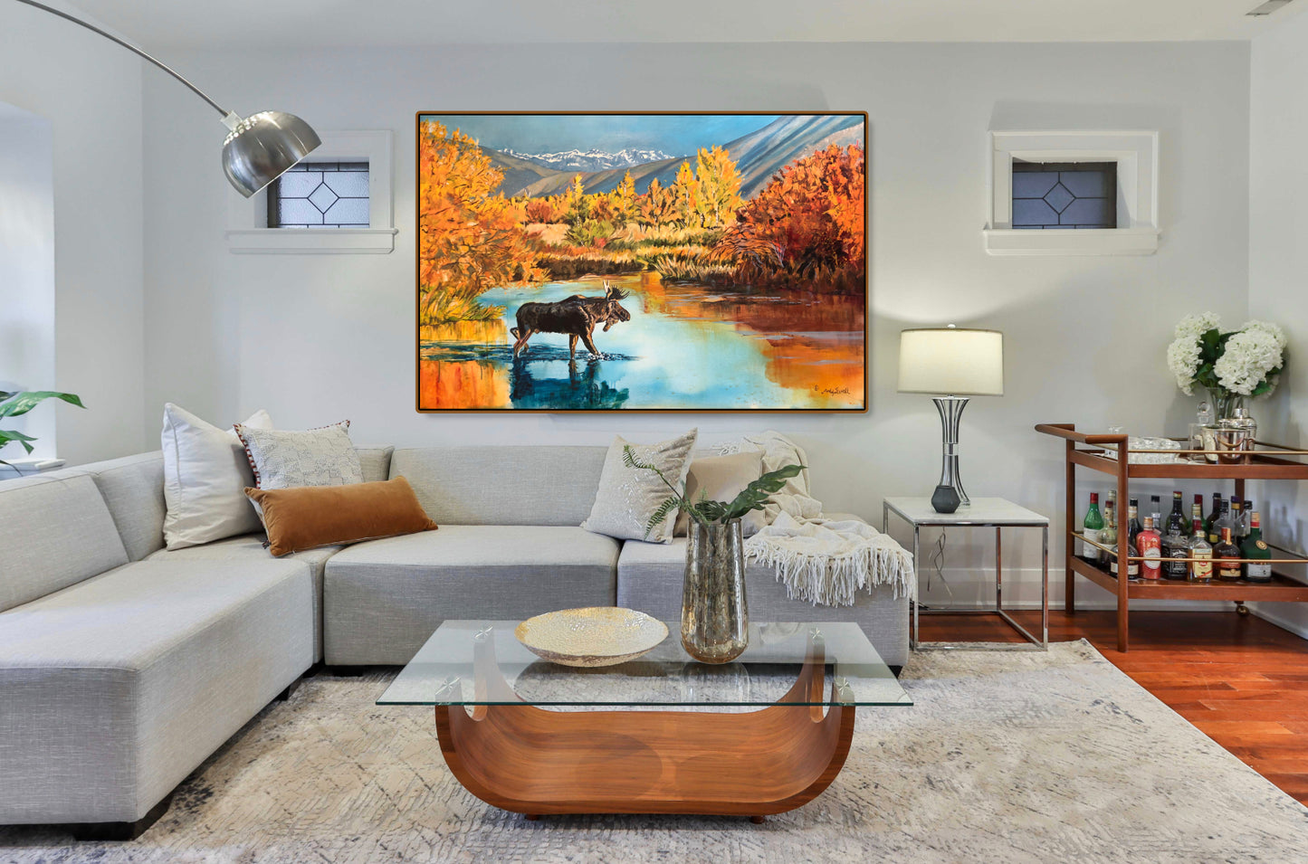 "Moose in the Gold" - 54.5"x36" Original Oil on Canvas or Giclee Print