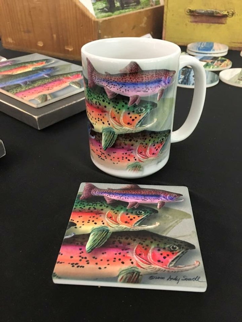 "Trout of Many Colors" - An open edition Giclee reproduction of fly fishing art, from watercolor by Andy Sewell