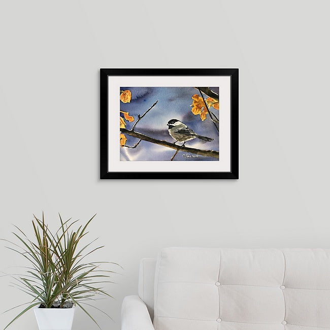 "November Chickadee"- An 8x12 Giclee from watercolor