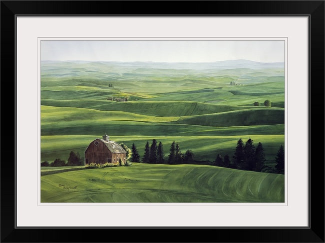"Palouse Country Classic" - A ltd. edition Giclee reprod. from an Original watercolor of the Northwest Palouse country landscape - by Andy Sewell