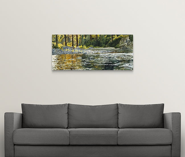"Peace of the River" watercolor - a limited edition s/n giclee art print from an original watercolor of trout fly fishing creek